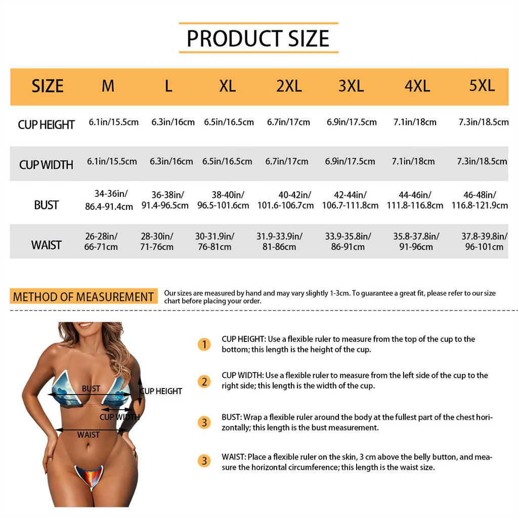 Ocean Heart Glow - Conjunto de bikini premium brillante