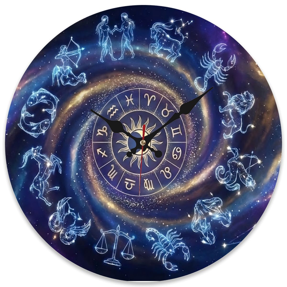 Celestial Wheel Wall Clock | Silent & Mystical (9.8")