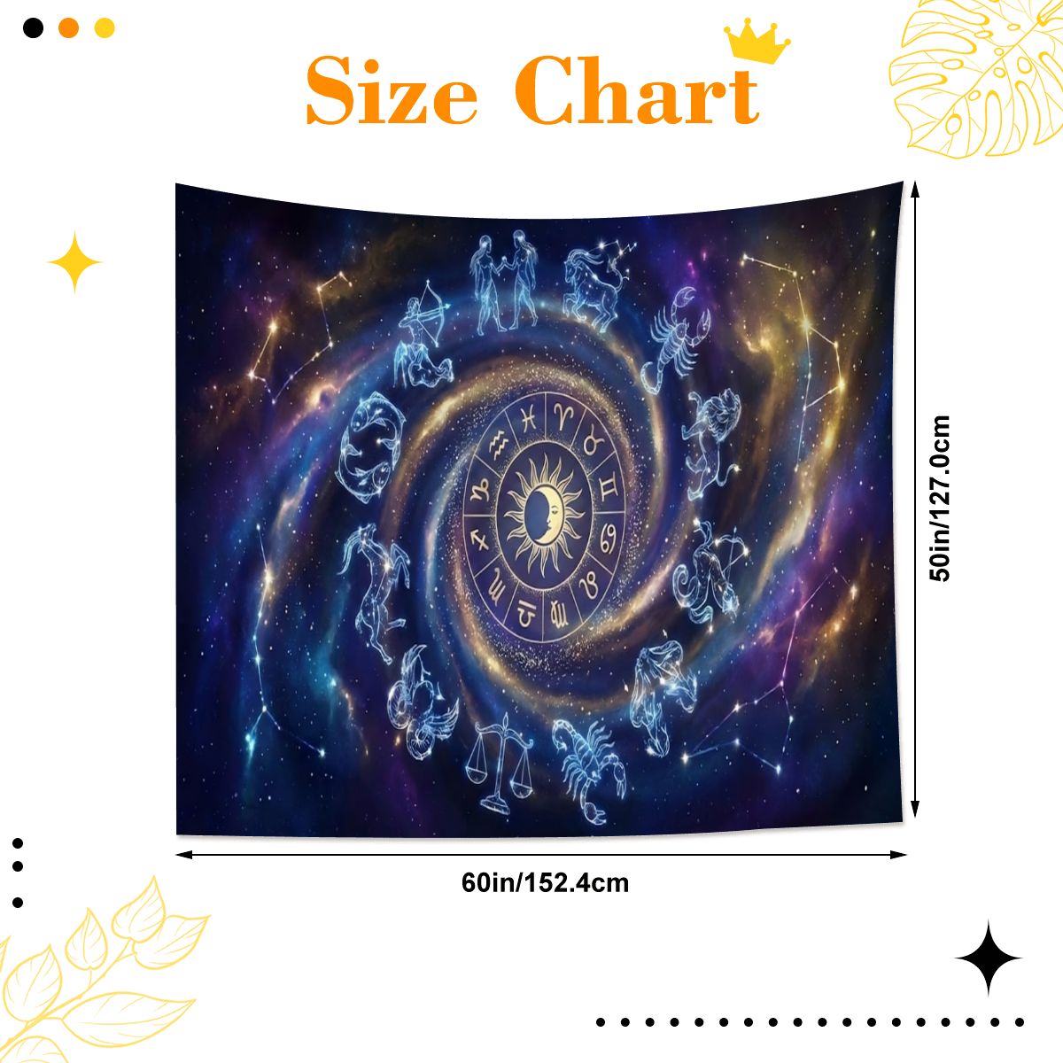 Celestial Galaxy Wall Tapestry | Made in USA (60"x50")