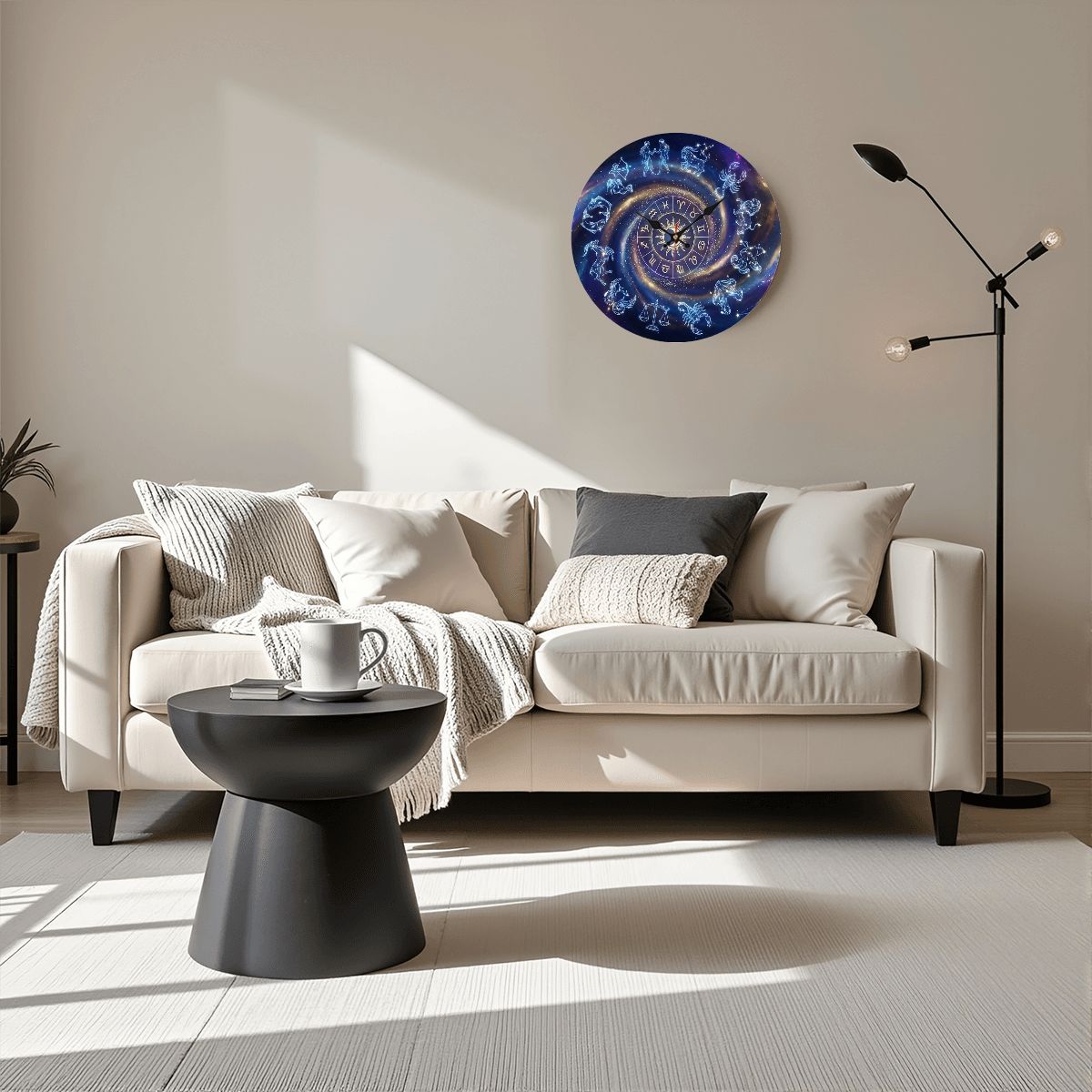 Celestial Wheel Wall Clock | Silent & Mystical (9.8")